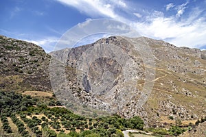 The `Kourtaliotiko Gorge` on the island of Crete