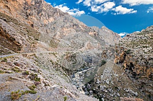 Kourtaliotis Gorge in Crete island