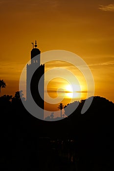 The Koutobia mosque in sunset, Marrakech