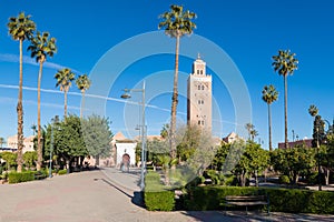 Koutoubia Mosque is the largest mosque in Marrakech, Morocco. Africa