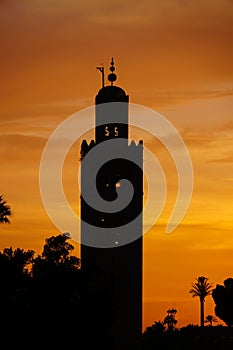 The Koutoubia mosque in sunset, Marrakech