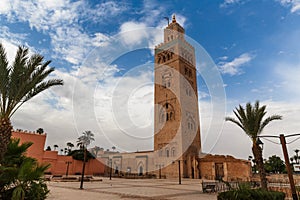 Koutubia mosque in Marakech. One of most popular landmarks of Morocco.