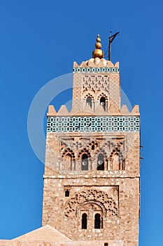 Koutubia mosque in Marakech. One of most popular landmarks of Morocco