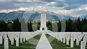 Kovaci Martyrs Memorial Cemetery in Stari Grad Sarajevo honors war victim. Concept Historical