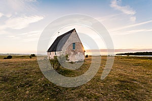 Kovik chapel in sunset