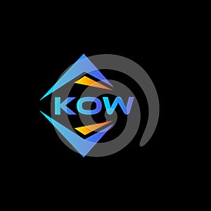 KOW abstract technology logo design on Black background. KOW creative initials letter logo concept