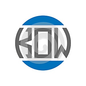 KOW letter logo design on white background. KOW creative initials circle logo concept. KOW letter design