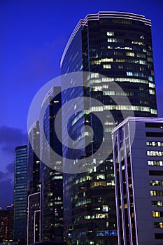 Kowloon Buildings Hong Kong at Night