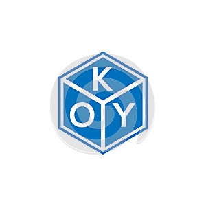 KOY letter logo design on black background. KOY creative initials letter logo concept. KOY letter design photo