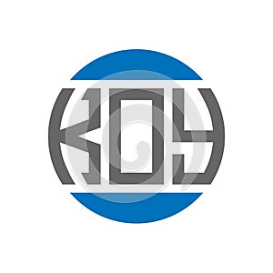 KOY letter logo design on white background. KOY creative initials circle logo concept. KOY letter design photo