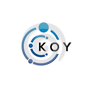 KOY letter technology logo design on white background. KOY creative initials letter IT logo concept. KOY letter design photo