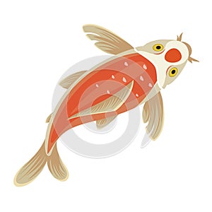 Koyo fish icon, bright beautiful water symbol
