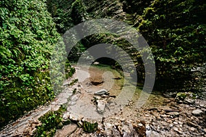 Kozjak waterfall one of the beautiful waterfall in Slovenia. Popular place to vitis near river soca, kobarid. Kozjak slap.