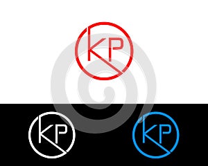 KP circle Shape Letter logo Design