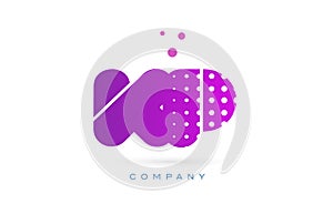kp k p pink dots letter logo alphabet icon