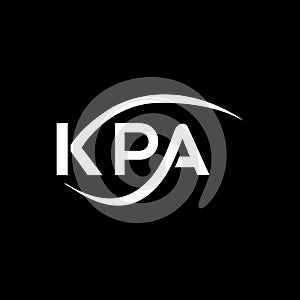 KPA letter logo design on black background.KPA creative initials letter logo concept.KPA letter design photo