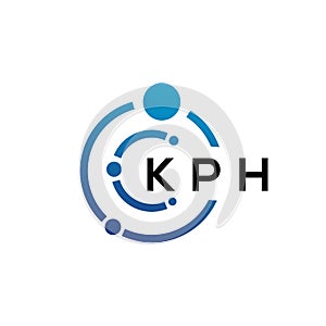 KPH letter technology logo design on white background. KPH creative initials letter IT logo concept. KPH letter design