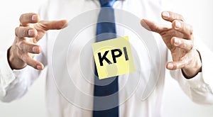 KPI acronym Key Performance Indicator word text inscription on paper sticker