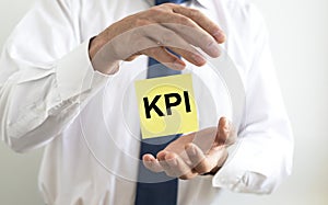 KPI acronym Key Performance Indicator word text inscription on paper sticker