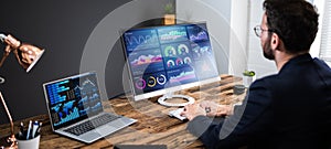 KPI Business Analytics Data Dashboard. Analyst
