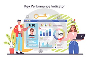 KPI concept. Key performance indicators. Employee evaluation