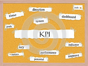 KPI Corkboard Word Concept