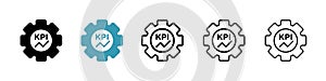 KPI icon vector set on white background