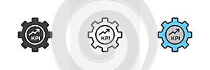 KPI icon vector set on white background