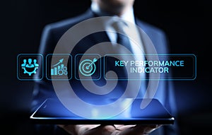 KPI Key performance indicator business and industrial analysis concept on screen.