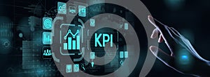 KPI - Key performance indicator. Business and industrial analysis. Internet and technology concept on virtual screen