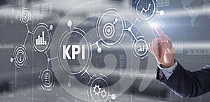 KPI Key Performance Indicator Business Internet Technology Concept on Virtual Screen