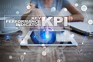 KPI. Key performance indicator. Business and technology concept.