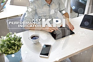 KPI. Key performance indicator. Business and technology concept.