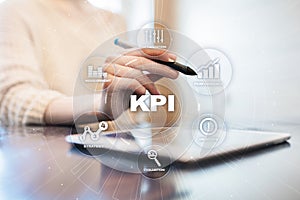 KPI. Key performance indicator. Business and technology concept.