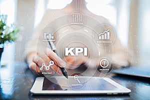 KPI. Key performance indicator. Business and technology concept.