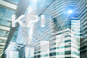 KPI - Key performance indicator graph on blurred background
