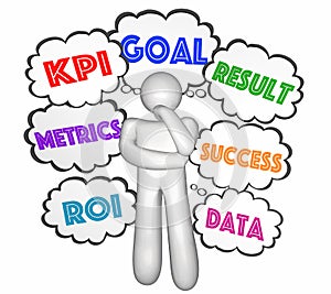 KPI Key Performance Indicator Thought Clouds Thinker Goals