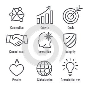 KPI - Key Performance Indicators Web Header Banner and Icon set