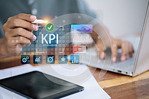 KPI Performance Indicator Dashboard with Analytics and Target Icons