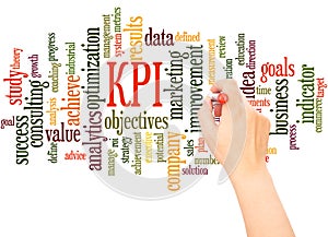 KPI word cloud hand writing concept
