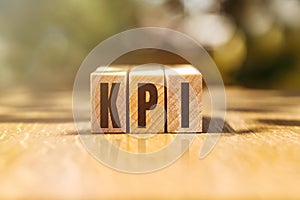 KPI Word Written In Wooden Blocks,Key Performance Indicator