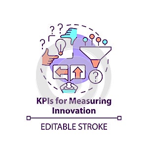 KPIs for measuring innovation concept icon