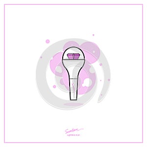 Seventeen K-POP Group Light Stick Flat Icon