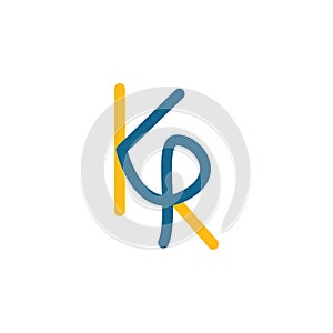 kr Letter icon  Template Vector Illustration