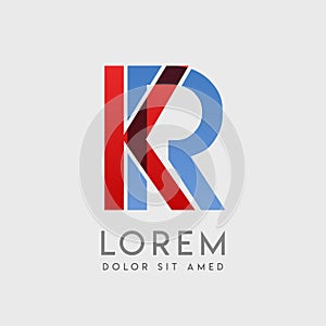 KR logo letters with blue and red gradation