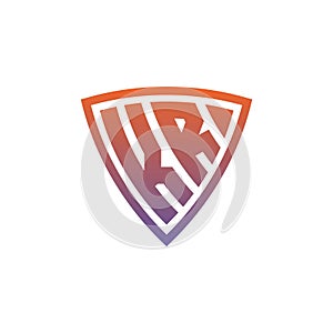 KR Logo Shield Monogram Gradient Style Design