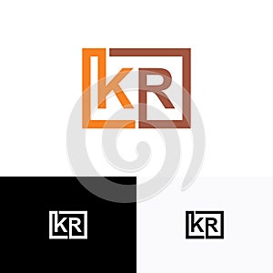 KR, RK letter logo design for business company template vector file