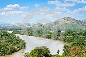 Kra Isthmus, Kra Buri River forming a natural boundary between