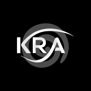 KRA letter logo design on black background.KRA creative initials letter logo concept.KRA letter design