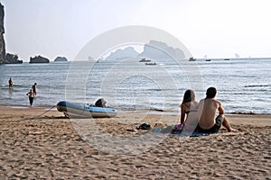 Krabi couple ao nang beach thailand